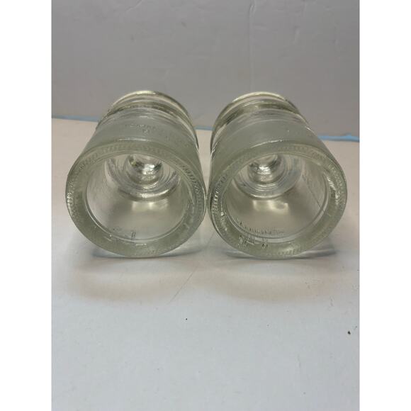 Set of 2 TS Hemingray 8-62 Clear Glass Insulators DIY Lighting - Picture 3 of 7